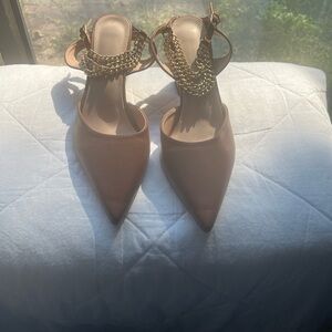 Elegant Brown Chain Strap Women's Shoes